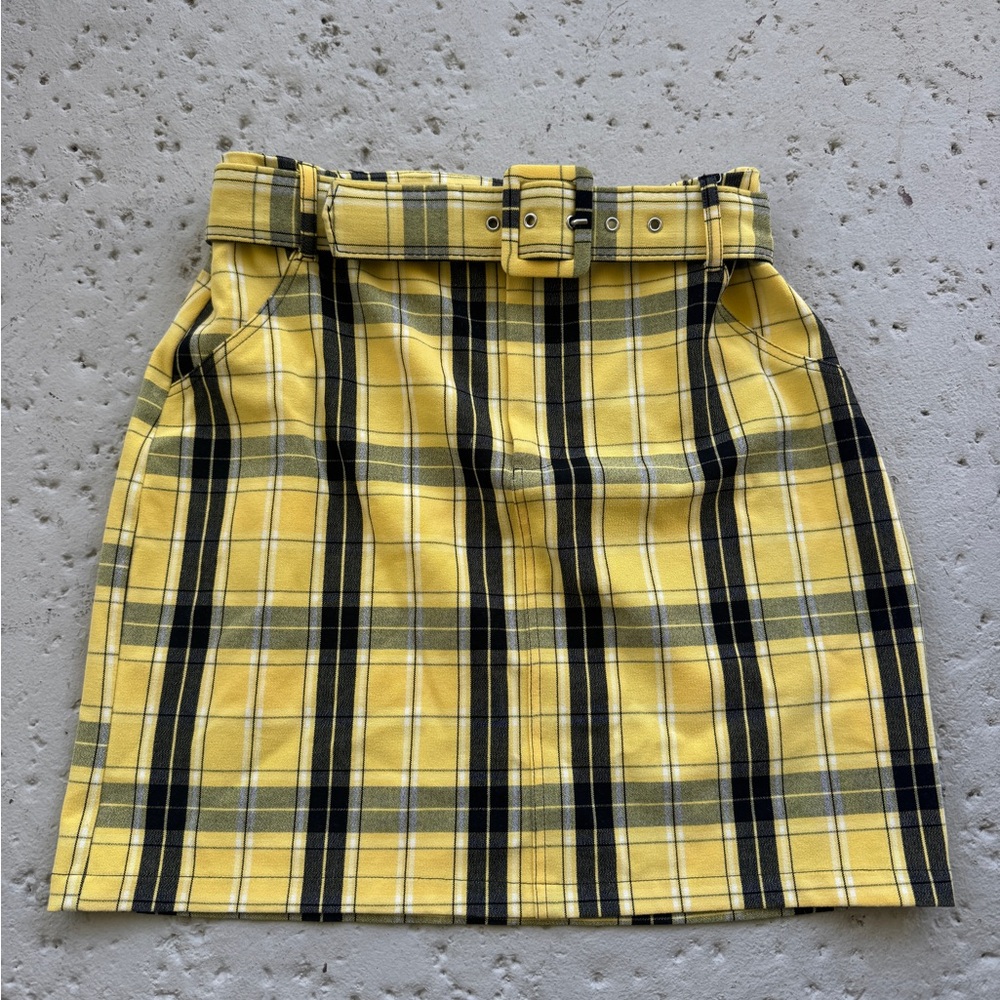 Yellow Plaid Women's Skirt